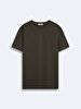 Crew Neck Basic Short Arm Slim Green T-shirt