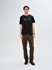 Short Sleeve Crew Neck Print Regular Black T-shirt