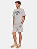 Print With Print Loose Knitting Shorts Grey Shorts