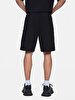 Basic Zipper Closing Writing Detailed With Print Knitting Black Shorts