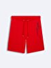 Basic Zipper Closing Writing Detailed With Print Knitting Red Shorts