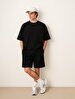 Waist Elastic Knitting Black Shorts