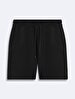 Waist Elastic Knitting Black Shorts