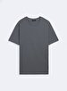 Short Sleeve Crew Neck Basic Grey T-shirt
