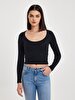 Round Collar Ball Black T-shirt