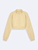 Knitting Zipper Closing Crop Green Cardigan