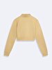 Knitting Zipper Closing Crop Green Cardigan