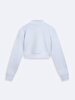 Knitting Zipper Closing Crop Blue Cardigan