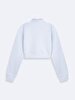 Knitting Zipper Closing Crop Blue Cardigan