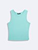 Sleeveless Crew Neck Basic Blue Athlete