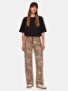 Wide Leg Relaxed Brown Trousers