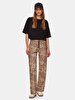 Wide Leg Relaxed Brown Trousers