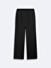 Waist Elastic Straight Black Trousers