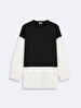 Long Sleeve Striped Black Blouse