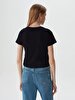 Ribbed Short Sleeve Black T-shirt