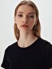 Ribbed Short Sleeve Black T-shirt