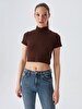 Turtle Neck Brown Blouse