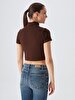 Turtle Neck Brown Blouse
