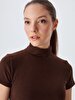 Turtle Neck Brown Blouse