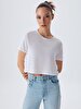 Round Collar White T-shirt