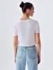 Round Collar White T-shirt