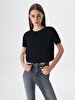 Round Collar Black T-shirt