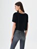 Round Collar Black T-shirt