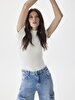 Straight Collar Soft White T-shirt
