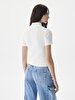 Straight Collar Soft White T-shirt