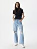Straight Collar Soft Black T-shirt