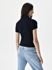 Straight Collar Soft Black T-shirt