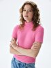 Straight Collar Soft Pink T-shirt