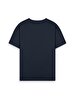 Short Sleeve Crew Neck Sign With Print Navy T-shirt