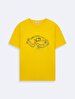 Short Sleeve Crew Neck Sign With Print Yellow T-shirt