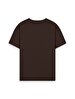 Short Sleeve Crew Neck Sign With Print Brown T-shirt