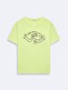 Short Sleeve Crew Neck Sign With Print Green T-shirt