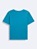 Short Sleeve Crew Neck Sign With Print Blue T-shirt