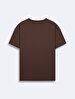 Short Sleeve Crew Neck Si̇gned Basic Brown T-shirt