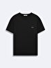 Short Sleeve Crew Neck Si̇gned Basic Black T-shirt