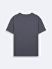 Short Sleeve Crew Neck Si̇gned Basic Anthracite T-shirt