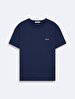 Short Sleeve Crew Neck Si̇gned Basic Navy T-shirt