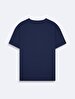 Short Sleeve Crew Neck Si̇gned Basic Navy T-shirt