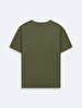 Short Sleeve Crew Neck Si̇gned Basic Green T-shirt