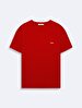 Short Sleeve Crew Neck Si̇gned Basic Red T-shirt