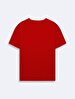 Short Sleeve Crew Neck Si̇gned Basic Red T-shirt
