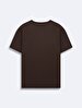 Short Sleeve Crew Neck Si̇gned Basic Brown T-shirt