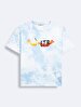 Short Sleeve Crew Neck Sign With Print Blue T-shirt