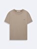 Short Sleeve Crew Neck Sign Brown T-shirt