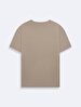 Short Sleeve Crew Neck Sign Brown T-shirt