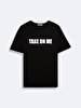 Short Sleeve Print With Print Crew Neck Black T-shirt